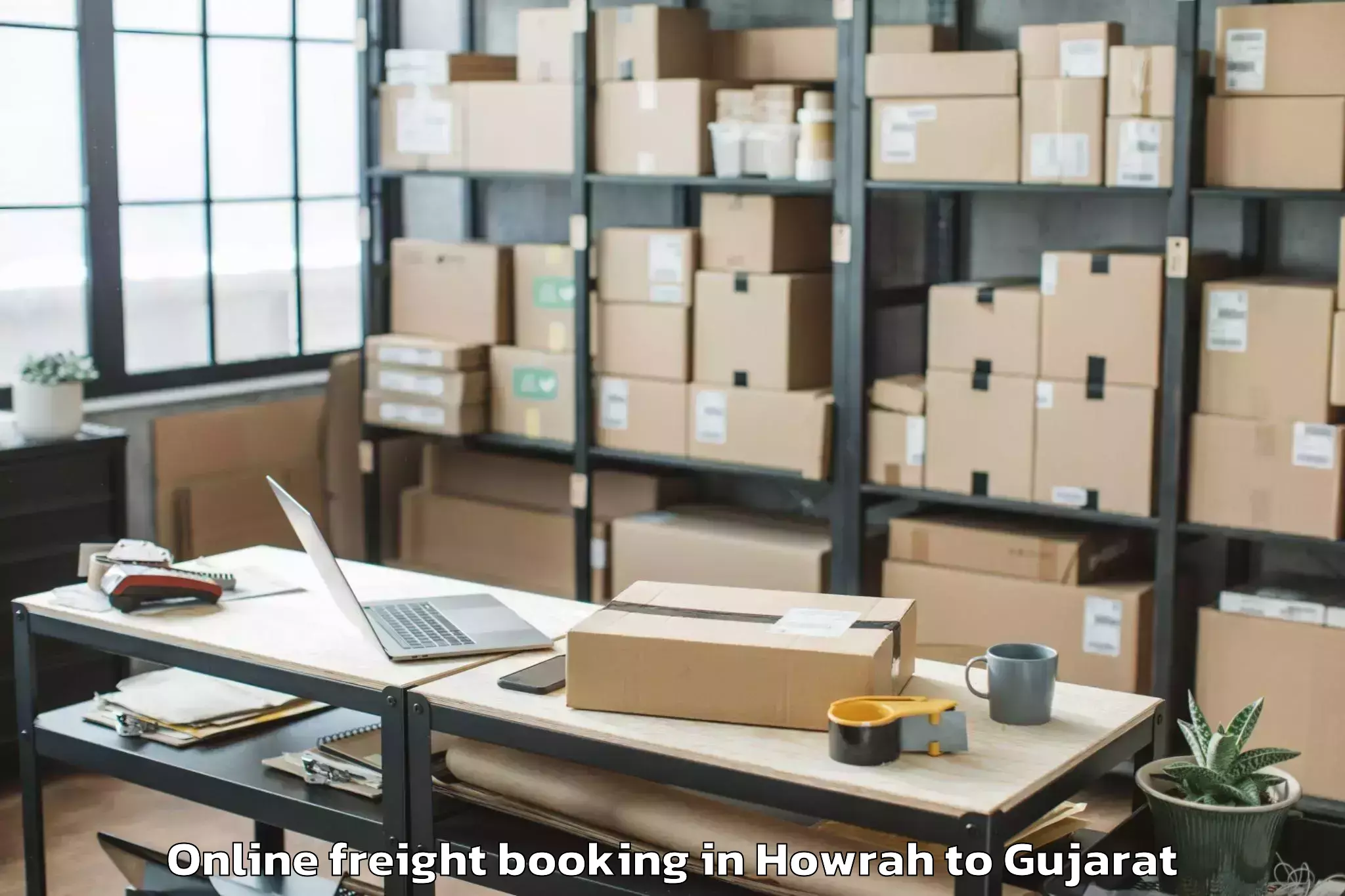 Top Howrah to Umargam Online Freight Booking Available